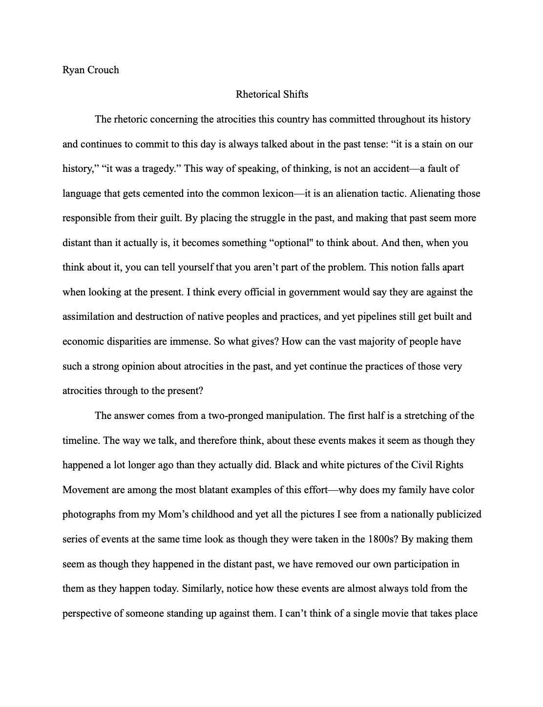 Rhetorical Shifts 1st Page
